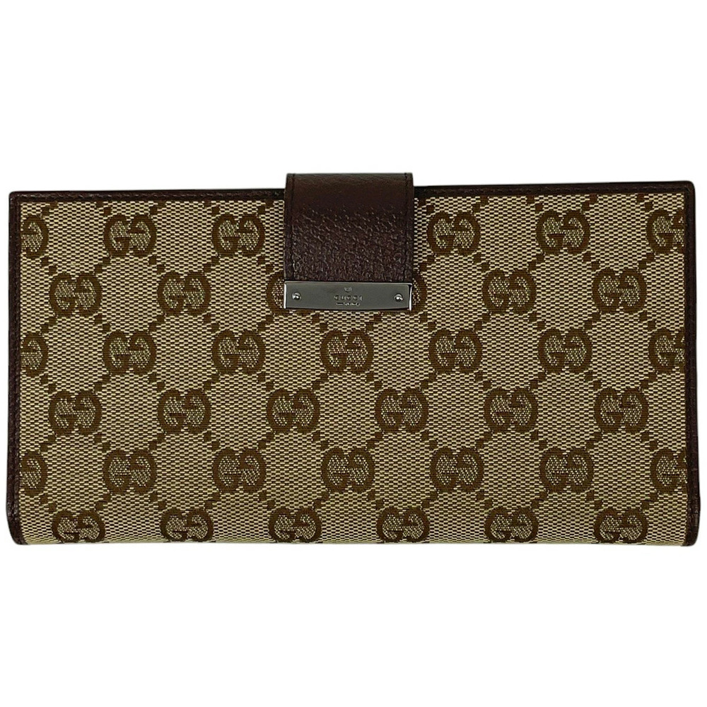 Gucci GG bi fold long wallet signature canvas beige brown